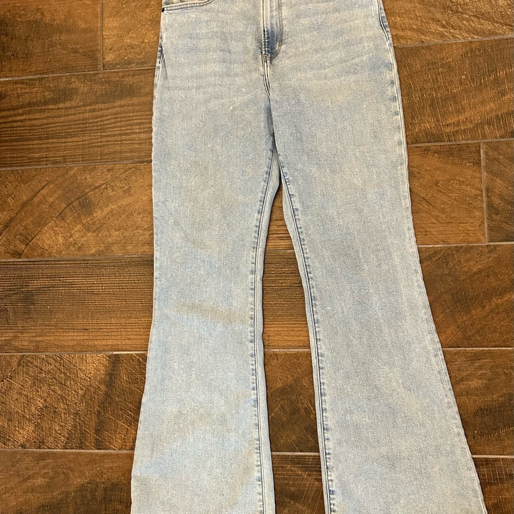 Abercrombie & Fitch Blue Flare Wide Leg Jeans